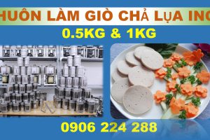 Khuôn làm giò lụa chả lụa inox hai nắp