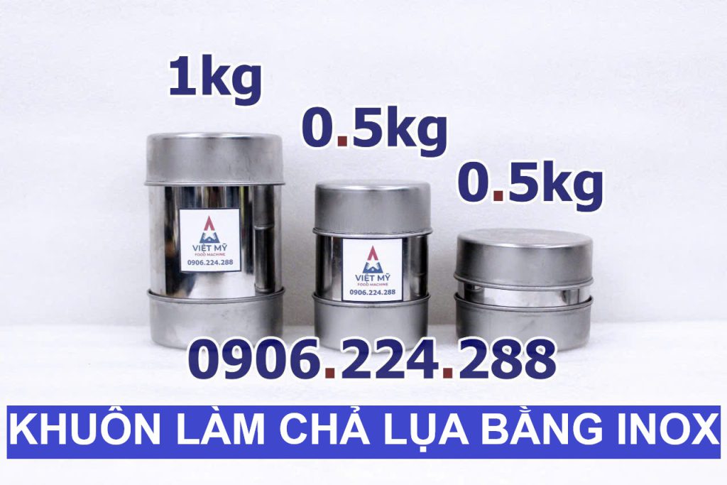 Khuôn Làm Giò Chả 1Kg Và 0.5Kg Inox Cao Cấp Mở Nắp Tiện Lợi
