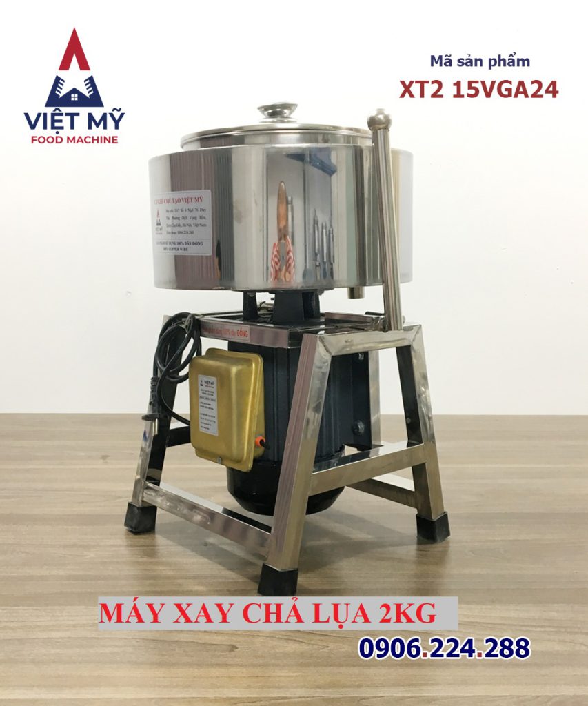 Máy Xay Giò Chả Inox Mini 2Kg Nhỏ Gọn Bền Đẹp Cho Gia Đình