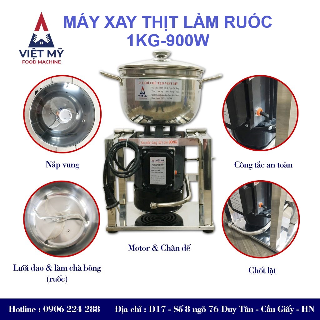 Máy Đánh Ruốc 900W 1Kg Mini Nhỏ Gọn, Đa Năng Cho Gia Đình